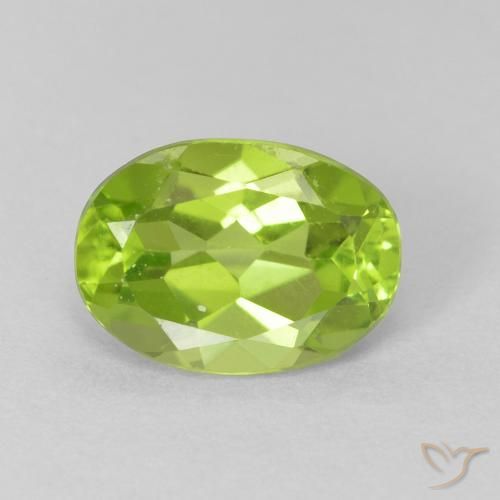 1.23ct Natural Bright Green Peridot, Oval, VVS-VS