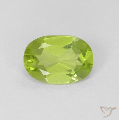 0.76ct Natural Bright Green Peridot, Oval, VVS-VS