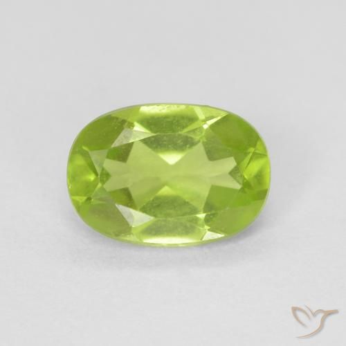 0.86ct Natural Bright Green Peridot, Oval, VVS-VS