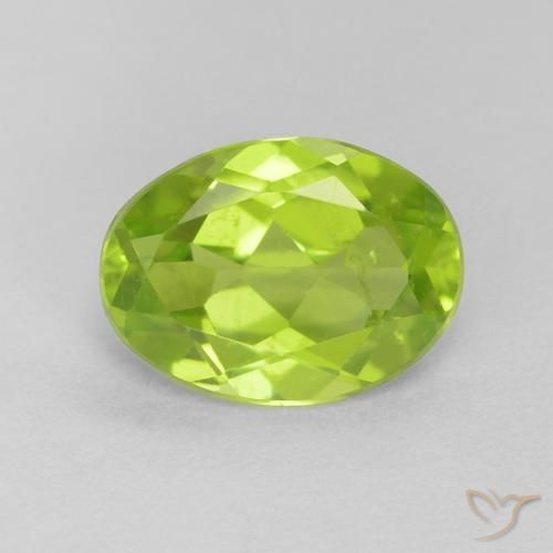 1.13ct Natural Bright Green Peridot, Oval, VS