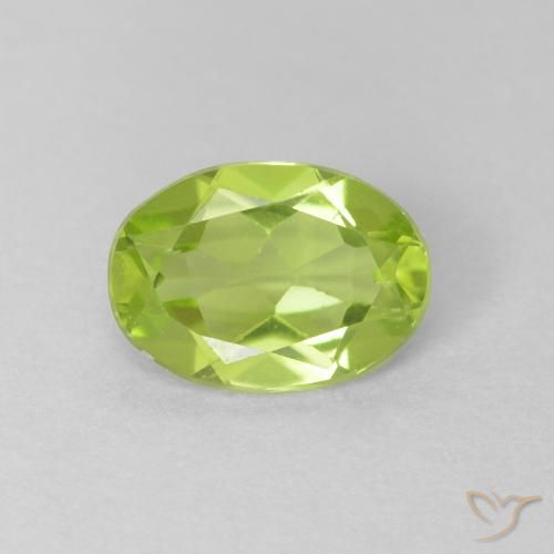 0.73ct Natural Bright Green Peridot, Oval, VS