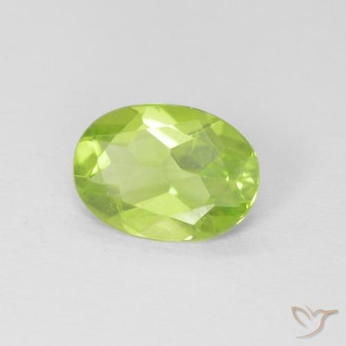 1.00 ct Green Peridot Stone, Natural Peridot in Oval Facet Shape for Sale