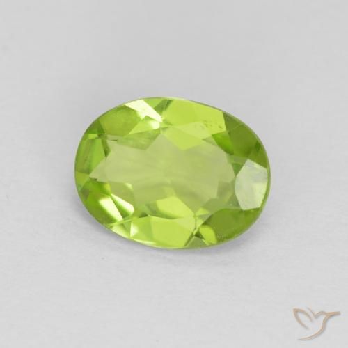 1.19 ct Green Peridot Stone, Natural Peridot in Oval Facet Shape for Sale