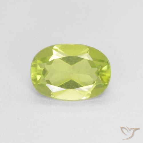 0.77ct Natural Lime Green Peridot, Oval, VVS-VS