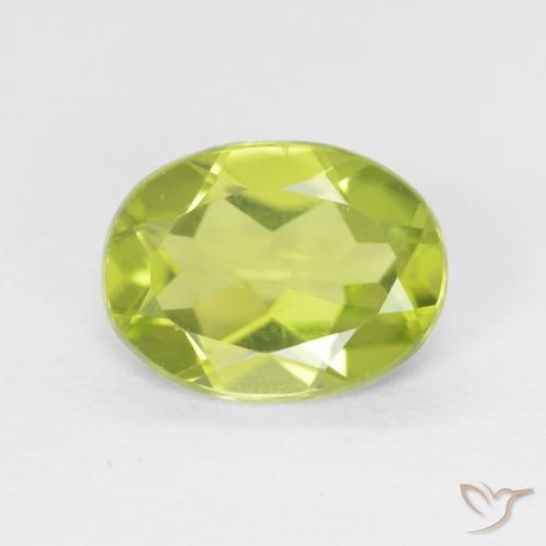 1.18ct Natural Yellowish Green Peridot, Oval, VVS-VS