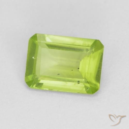 0.87 ct Green Peridot Stone, Natural Peridot in Octagon Step Cut Shape for Sale