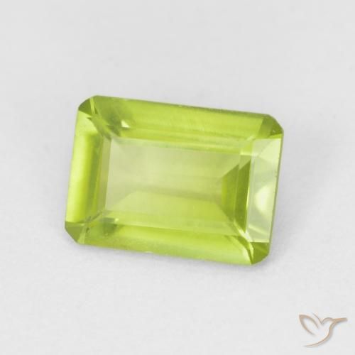0.84 ct Green Peridot Stone, Natural Peridot in Octagon Step Cut Shape for Sale