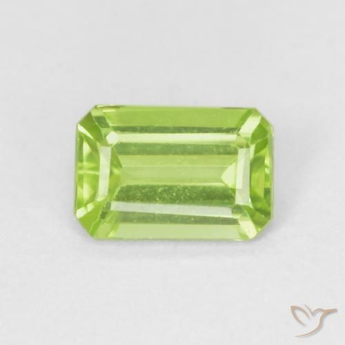0.55 ct Octagon Cut Peridot, 5.9 x 4 mm From China, Photo A