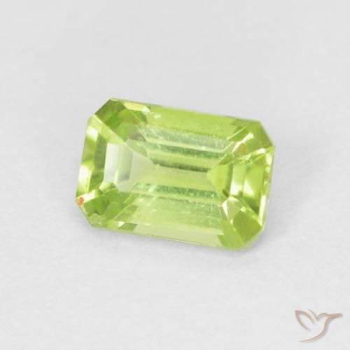 0.52 ct Green Peridot Stone, Natural Peridot in Octagon Step Cut Shape for Sale