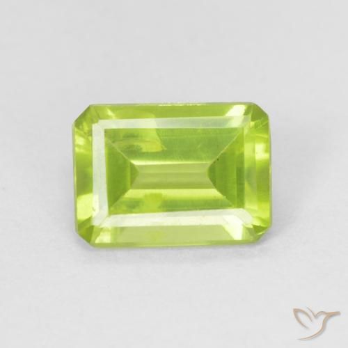 0.98ct Natural Bright Green Peridot, Emerald Cut, VS