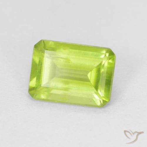 0.98 ct Green Peridot Stone, Natural Peridot in Octagon Step Cut Shape for Sale