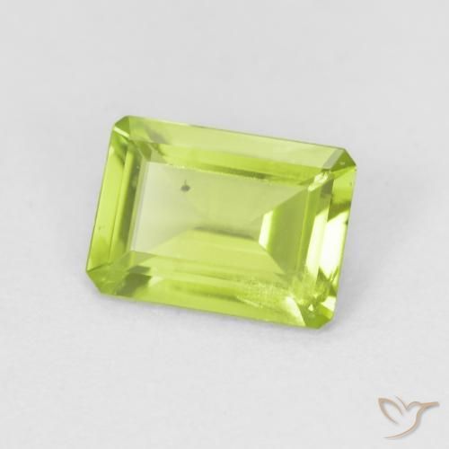 0.79 ct Green Peridot Stone, Natural Peridot in Octagon Step Cut Shape for Sale