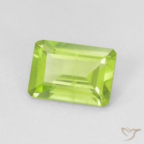 0.95 ct Green Peridot Stone, Natural Peridot in Octagon Step Cut Shape for Sale