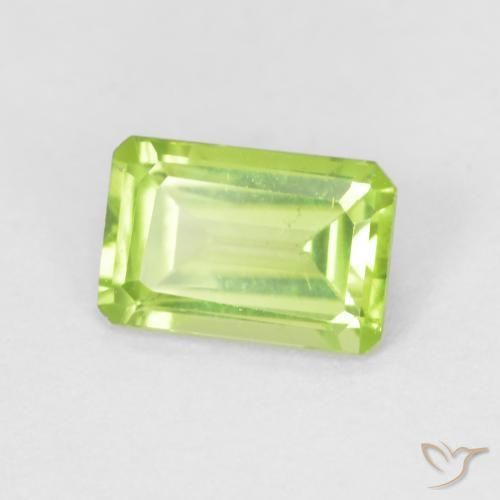 0.60 ct Green Peridot Stone, Natural Peridot in Octagon Step Cut Shape for Sale