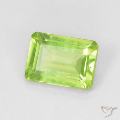 1.09 ct Green Peridot Stone, Natural Peridot in Octagon Step Cut Shape for Sale