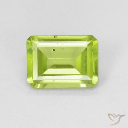0.94 ct Green Peridot Gemstone, Peridot Gem in Octagon Step Cut Shape for Sale.
