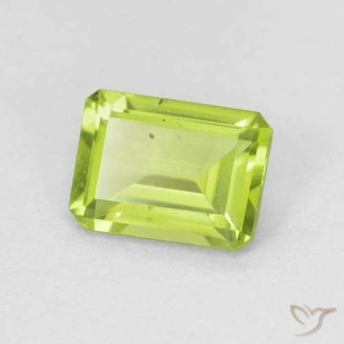 0.94 ct Green Peridot Stone, Natural Peridot in Octagon Step Cut Shape for Sale