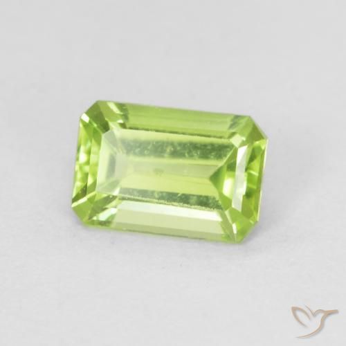 0.62 ct Green Peridot Stone, Natural Peridot in Octagon Step Cut Shape for Sale