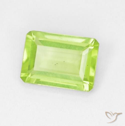 0.96 ct Green Peridot Stone, Natural Peridot in Octagon Step Cut Shape for Sale