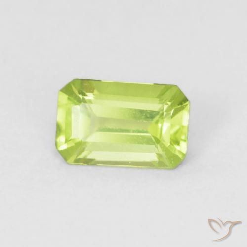 0.51 ct Green Peridot Stone, Natural Peridot in Octagon Step Cut Shape for Sale
