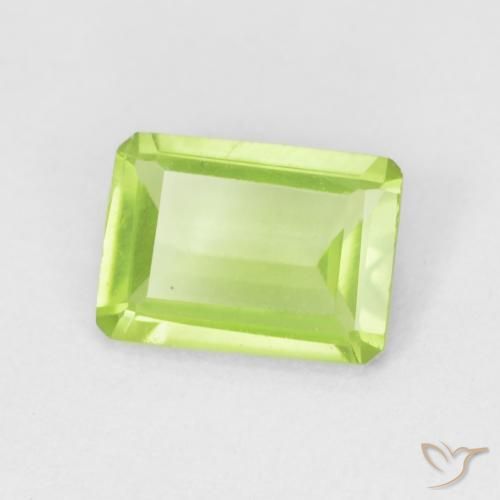 0.85 ct Green Peridot Stone, Natural Peridot in Octagon Step Cut Shape for Sale