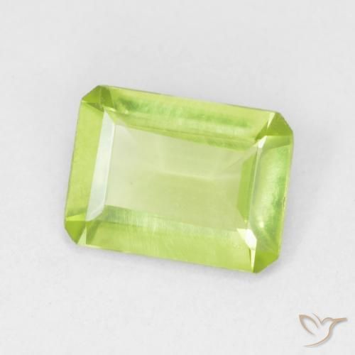 0.67 ct Green Peridot Stone, Natural Peridot in Octagon Step Cut Shape for Sale