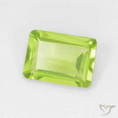 0.90 ct Green Peridot Stone, Natural Peridot in Octagon Step Cut Shape for Sale
