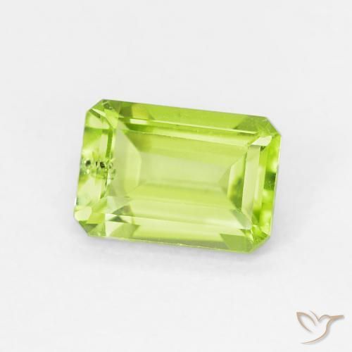 1.06 ct Green Peridot Stone, Natural Peridot in Octagon Step Cut Shape for Sale