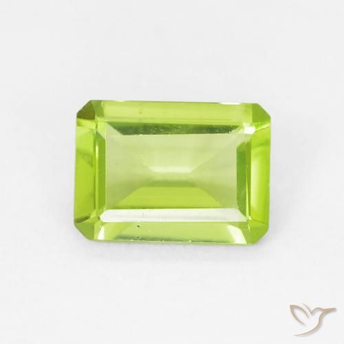 0.99ct Natural Bright Green Peridot, Emerald Cut, VVS-VS