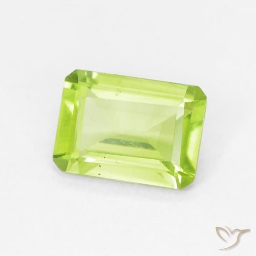 0.99 ct Green Peridot Stone, Natural Peridot in Octagon Step Cut Shape for Sale