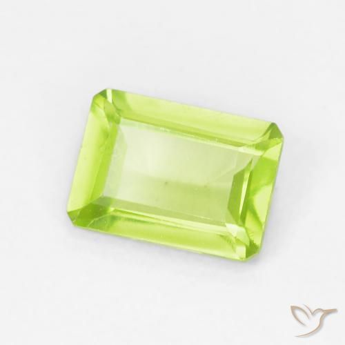 0.94 ct Green Peridot Stone, Natural Peridot in Octagon Step Cut Shape for Sale