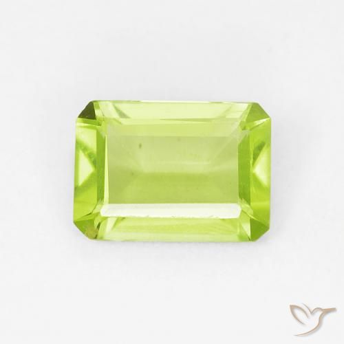 0.86ct Natural Bright Green Peridot, Emerald Cut, VVS-VS