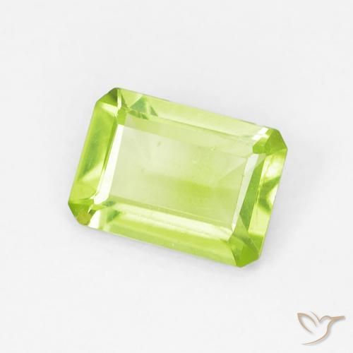 0.86 ct Green Peridot Stone, Natural Peridot in Octagon Step Cut Shape for Sale