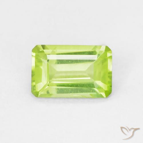 0.51ct Natural Bright Green Peridot, Emerald Cut, VVS-VS