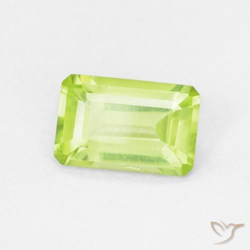 0.51 ct Green Peridot Stone, Natural Peridot in Octagon Step Cut Shape for Sale