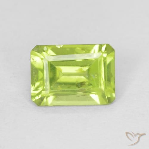 1.01ct Natural Medium Green Peridot, Emerald Cut, VS