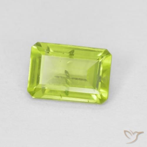 0.86 ct Green Peridot Stone, Natural Peridot in Octagon Step Cut Shape for Sale