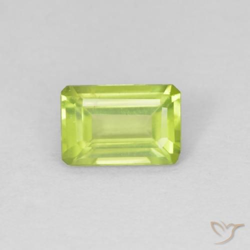 0.56ct Natural Lively Yellowish Green Peridot, Emerald Cut, VVS-VS