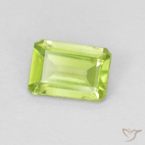 0.81 ct Green Peridot Stone, Natural Peridot in Octagon Step Cut Shape for Sale