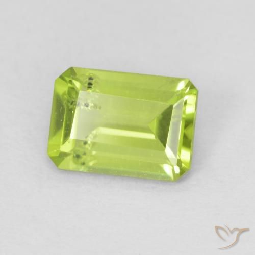 0.96 ct Green Peridot Stone, Natural Peridot in Octagon Step Cut Shape for Sale