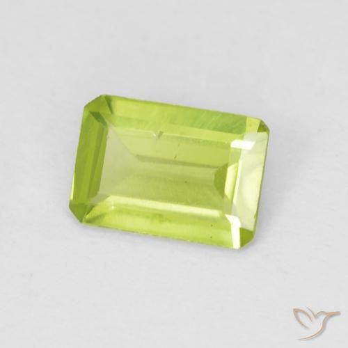 0.63 ct Green Peridot Stone, Natural Peridot in Octagon Step Cut Shape for Sale