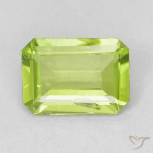 0.78ct Natural Bright Green Peridot, Emerald Cut, VS-SI