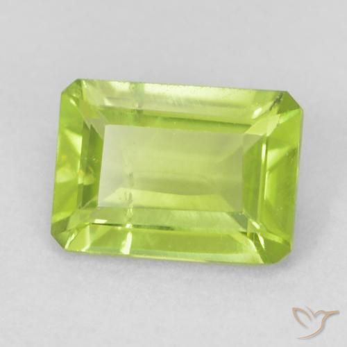 0.96 ct Green Peridot Stone, Natural Peridot in Octagon Step Cut Shape for Sale
