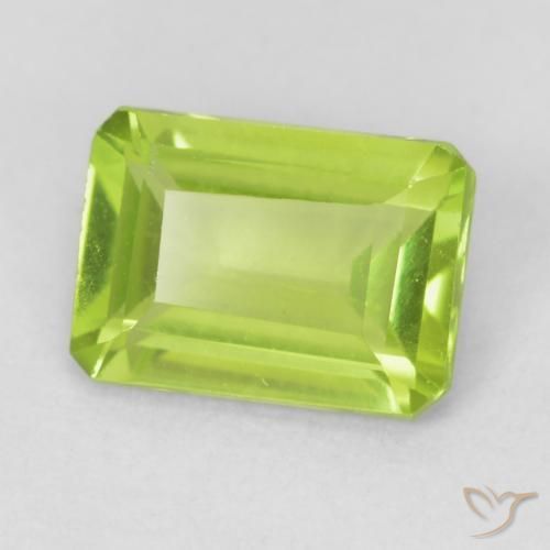 1.01 ct Green Peridot Stone, Natural Peridot in Octagon Step Cut Shape for Sale