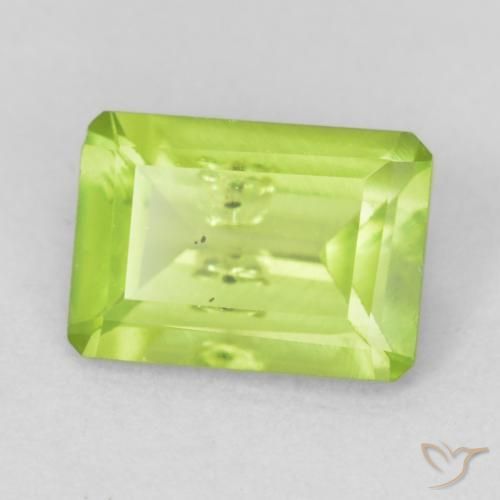 0.95 ct Green Peridot Stone, Natural Peridot in Octagon Step Cut Shape for Sale