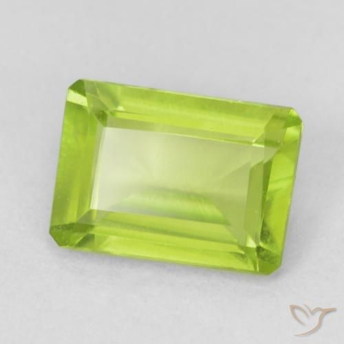 0.95 ct Green Peridot Stone, Natural Peridot in Octagon Step Cut Shape for Sale