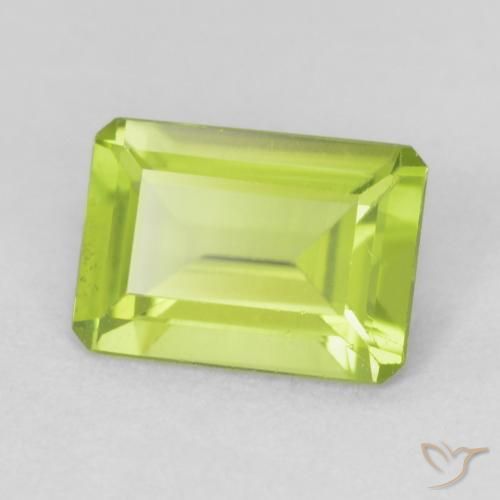0.80 ct Green Peridot Stone, Natural Peridot in Octagon Step Cut Shape for Sale