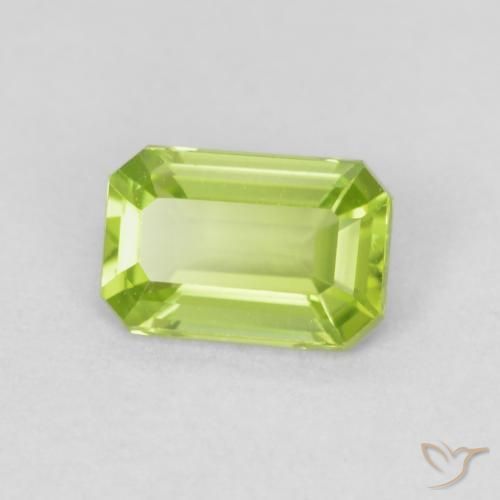 0.53 ct Green Peridot Stone, Natural Peridot in Octagon Step Cut Shape for Sale
