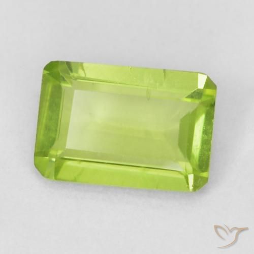 0.76 ct Green Peridot Stone, Natural Peridot in Octagon Step Cut Shape for Sale