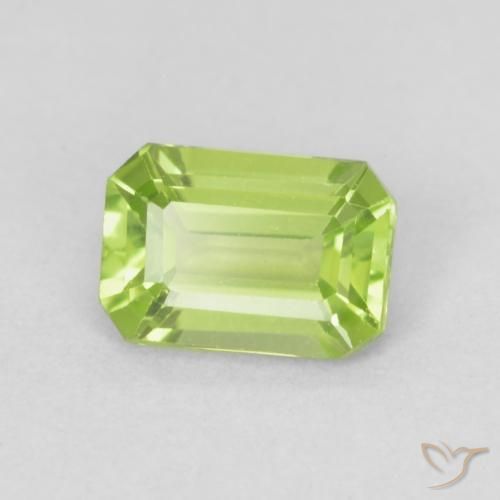 0.59 ct Green Peridot Stone, Natural Peridot in Octagon Step Cut Shape for Sale